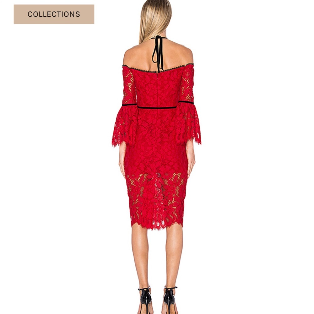 Alexis Odette Red Lace Mini Dress - Picture 5 of 7